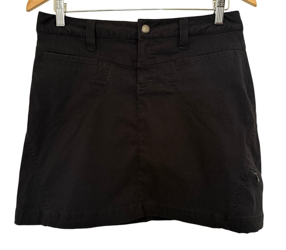 Athleta Black Cargo Mini Skort Pockets Size 4 Athleisure Gorpcore Hike Utility
